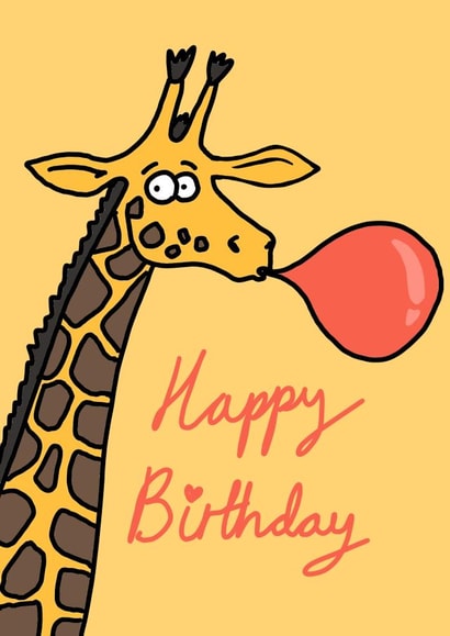 giraffe balloon Birthday Card 19507 created by Esther Maughan