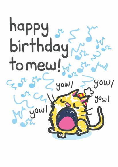 cat singing Birthday Card 7467 created by Doodlesworth
