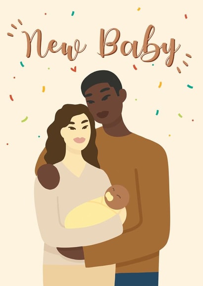 New baby Mixed Race New Baby Card 15696 created by InclusiviTwee