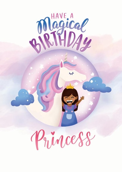 Girl Princess Birthday Card 15701 created by InclusiviTwee