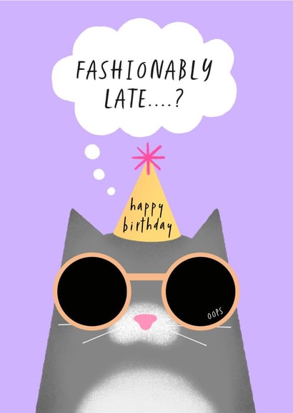 belated cat Birthday Card 17651 created by Studio Mads
