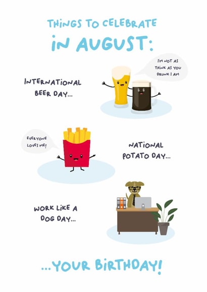Things to celebrate in August created by PaperJam Print Co.