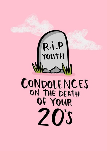 RIP Youth Funny 30th Birthday Card created by Lucy Maggie Designs