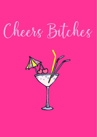 Cocktail birthday card created by Jemma Louise UK