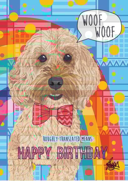 dog woof Birthday Card 1486 created by Rose Hill Designs