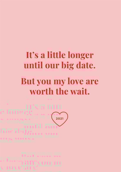 You my love are worth the wait - wedding card created by Betty Brooks | design