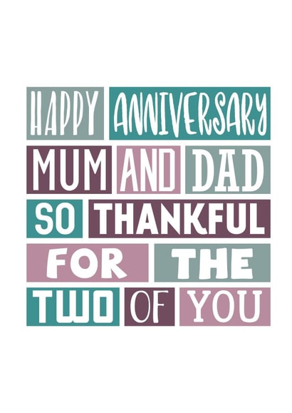 Heartfelt Anniversary Card For Parents - Mum And Dad Wedding Anniversary created by SixElevenCreations