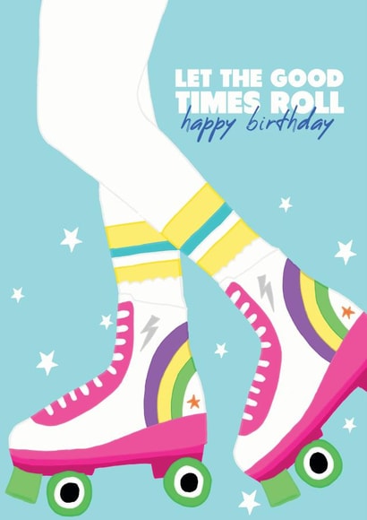 disco rollerblades Birthday Card 16725 created by Pearl Ivy