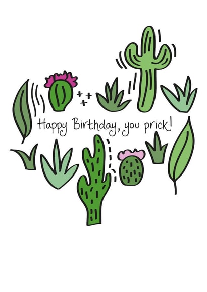 cactus prick Birthday Card 15876 created by OdditeeUK
