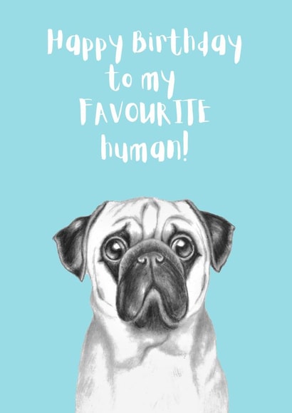 Cute Pug Birthday Card created by Ashley Louise