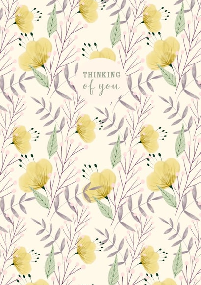 floral flowers Thinking of you Card 19964 created by Peony Rose Design