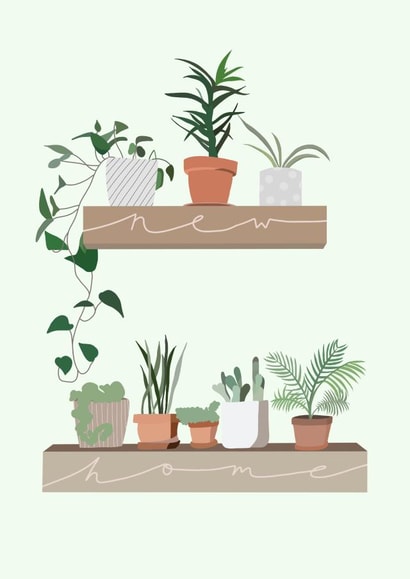 Pretty Trendy New Home Card - House Plants - New Home created by Amber Jane