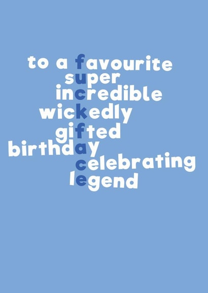 fuckface rude Birthday Card 11748 created by Mean Little Cards