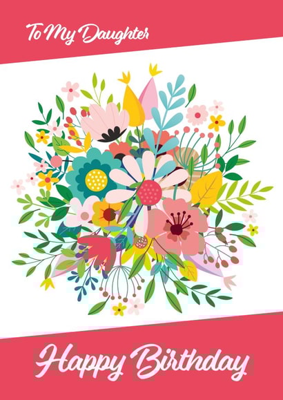 daughter floral Birthday Card 10358 created by Yeti Design
