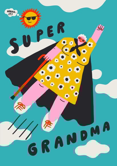 grandma grandmother Birthday Card 20008 created by Aley Wild Illustration