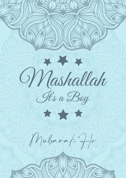 mashallah boy Congratulations Card 18958 created by ROSHAH DESIGNS