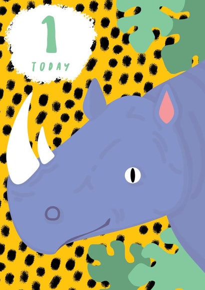 1st rhino Birthday Card 16568 created by Poppy Jane Prints
