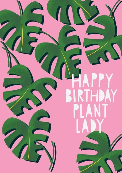 monstera plant Birthday Card 17379 created by @AimeeStevens.Design
