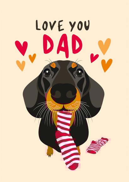 Dachshund Themed Father's Day Card from the Dog. created by Diva Doodle Designs