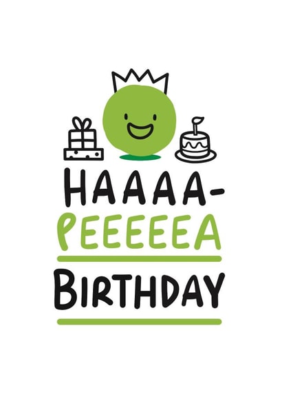 Cute Birthday Card - Pea - Pun - Haaaapeeeea Birthday created by Conor Rawson