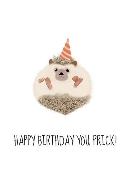 Hedgehog cute Birthday Card 19936 created by LoveNStuff