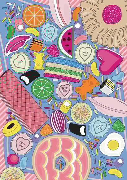 sweets pick n mix Love & Friendship Card 20044 created by OMG Kitty