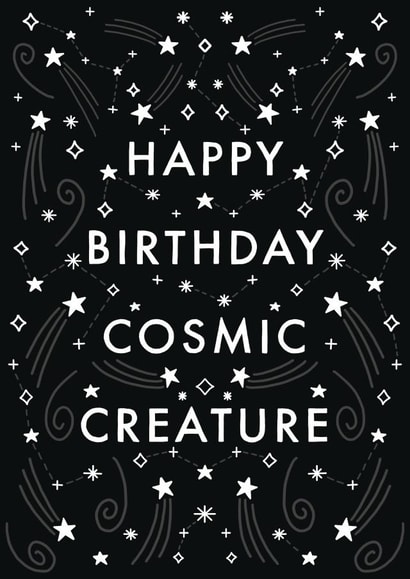 cosmic creature Birthday Card 18756 created by Wandering Studio Co.