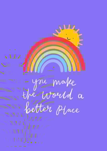 rainbow happy Just because Card 18056 created by katie illustrated