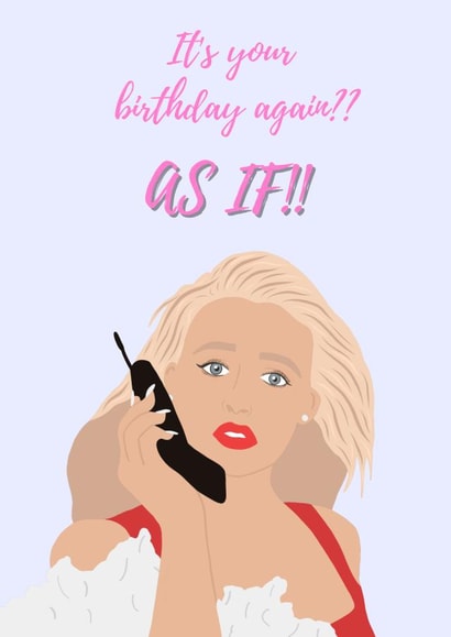 cher clueless Birthday Card 17008 created by @sammie.illustrates
