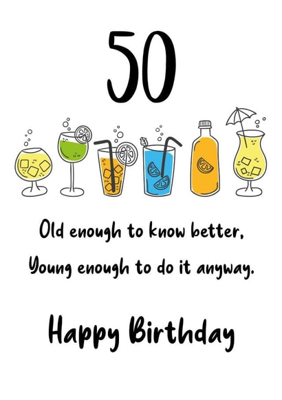 Old enough to know better 50th birthday card created by Squelia