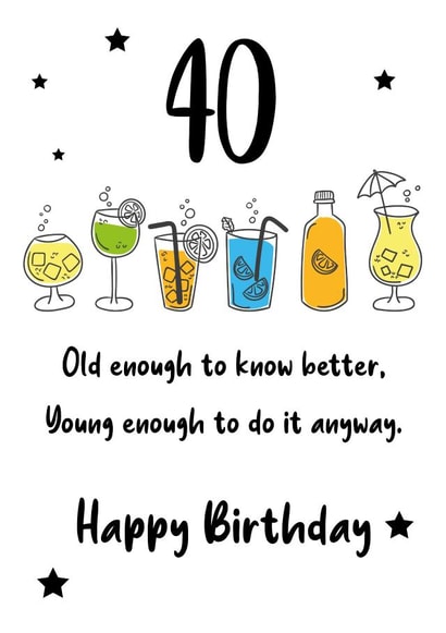 Old enough to know better 40th birthday card created by Squelia