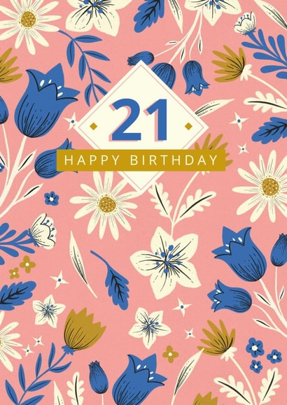 Birthday - age - 21st Birthday
- For Her - Pretty - Floral pattern - 21 created by Dalia Clark Design