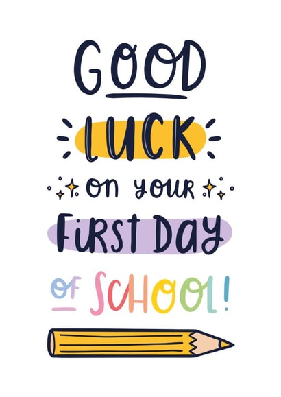 First day of school good luck card created by Joanne Hawker