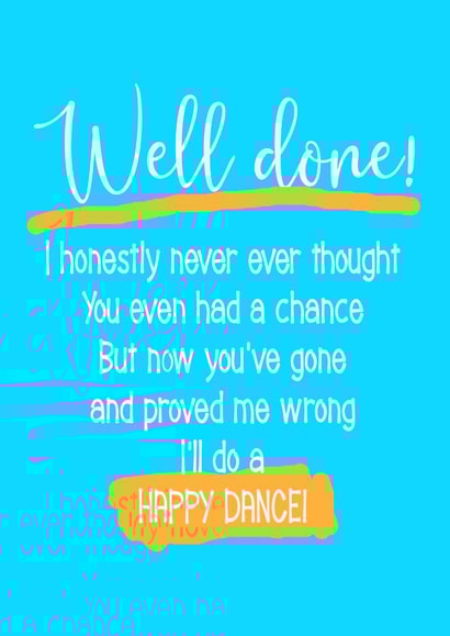 well done congratulations Card 42635 created by Jenny Bowman