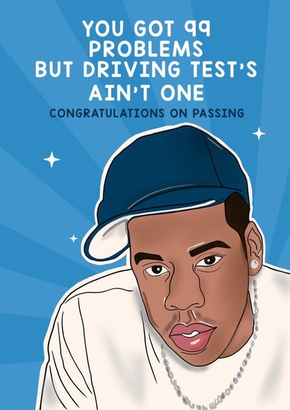 Jay-z driving card created by Lucy Rose Party