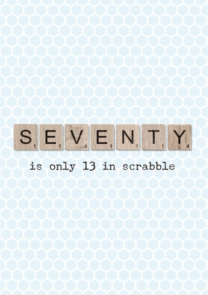 Scrabble 70th birthday card created by The Grumpy Pug