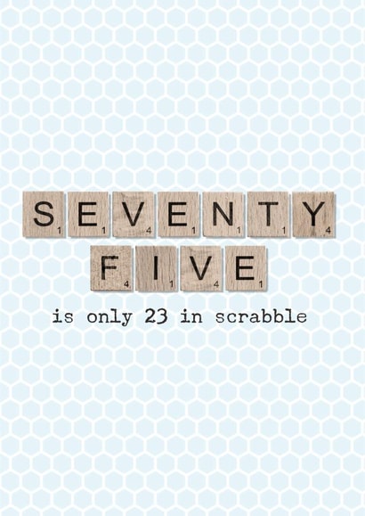 Scrabble 75th birthday card created by The Grumpy Pug