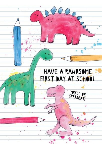 first day at school starting school Good Luck Card 3737 created by Bow & Bell