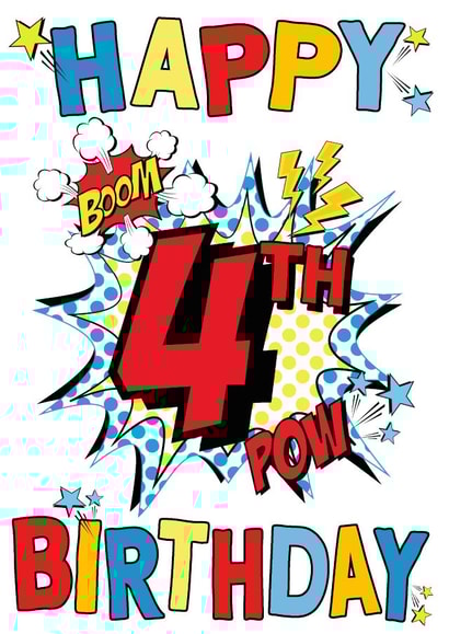 4th 4 Birthday Card 20094 created by Cotton and Bloom