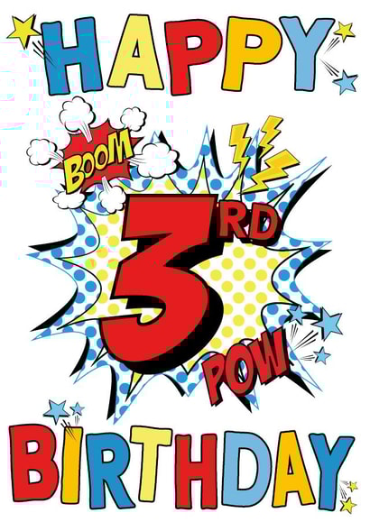 3rd 3 Birthday Card 20095 created by Cotton and Bloom