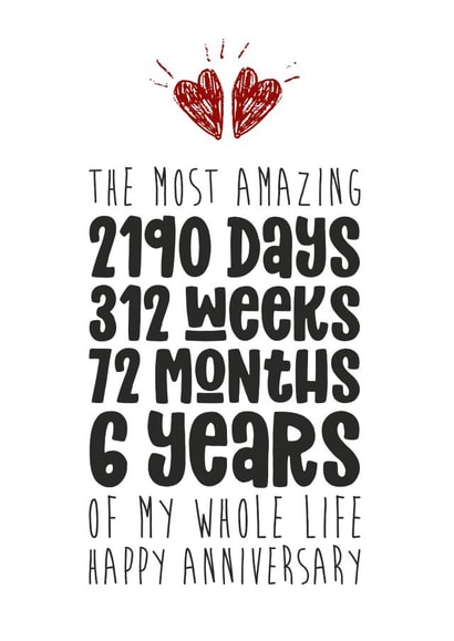 6th 6 years Anniversary Card 16678 created by Waffle & Faff