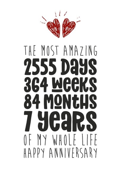 7th 7 years Anniversary Card 16679 created by Waffle & Faff