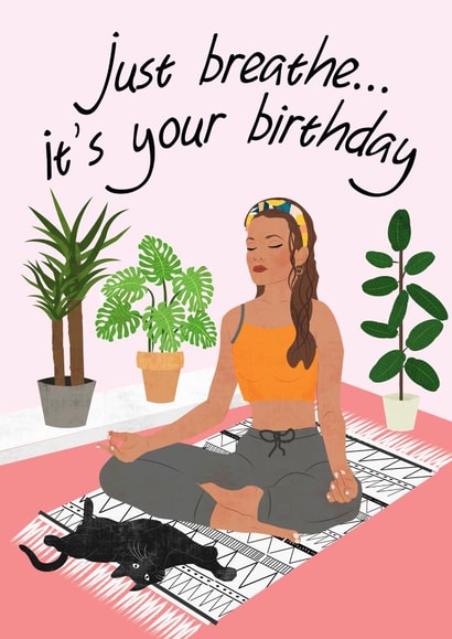 breathe yoga Birthday Card 17158 created by Jessica Hubbard