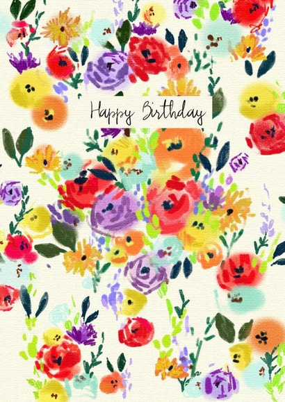 floral flowers Birthday Card 19972 created by Peony Rose Design