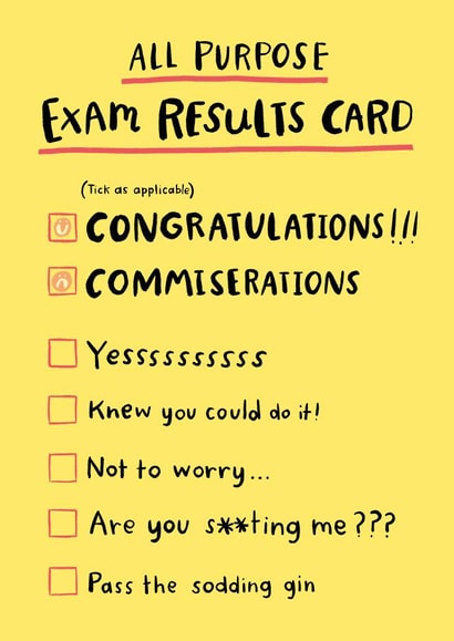 exam results funny Exams Card 10999 created by Lisa Greener