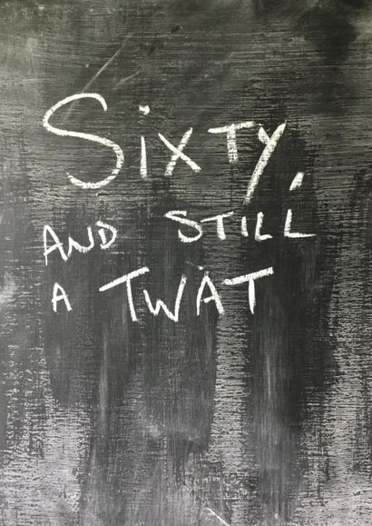 Chalkboard 60th birthday card created by Hot Balloon Art