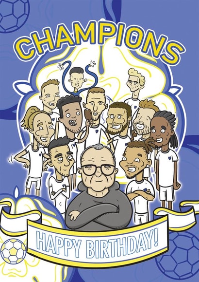 Leeds United Champions Football Birthday Card created by Tom Sparke