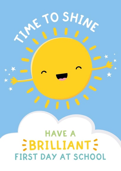 First Day at School Card - Time To Shine - Sunshine created by Macie Dot Doodles
