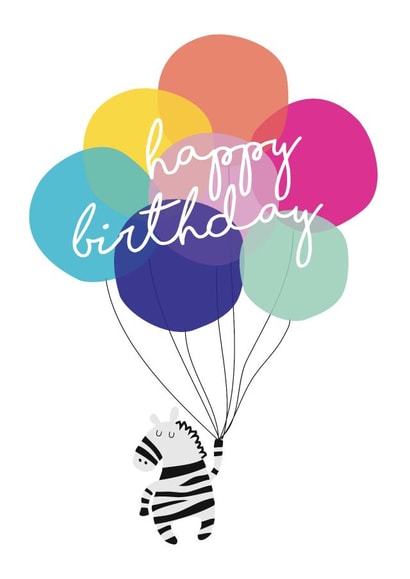 zebra balloons Birthday Card 14442 created by Ooh I Like That Design