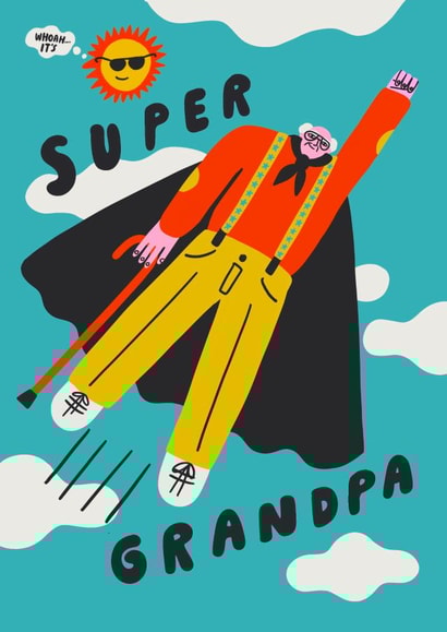 Super Grandpa created by Aley Wild Illustration